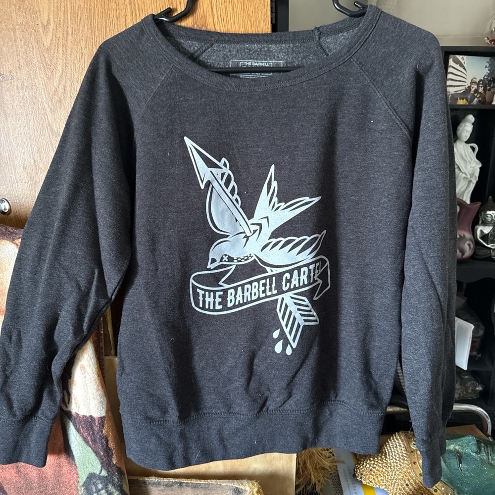 The Barbell Cartel Men's Charcoal Graphic Crewneck Sweatshirt